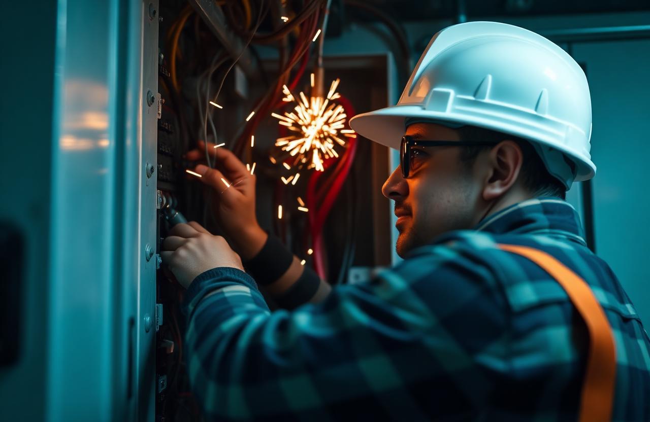 Electrician at work