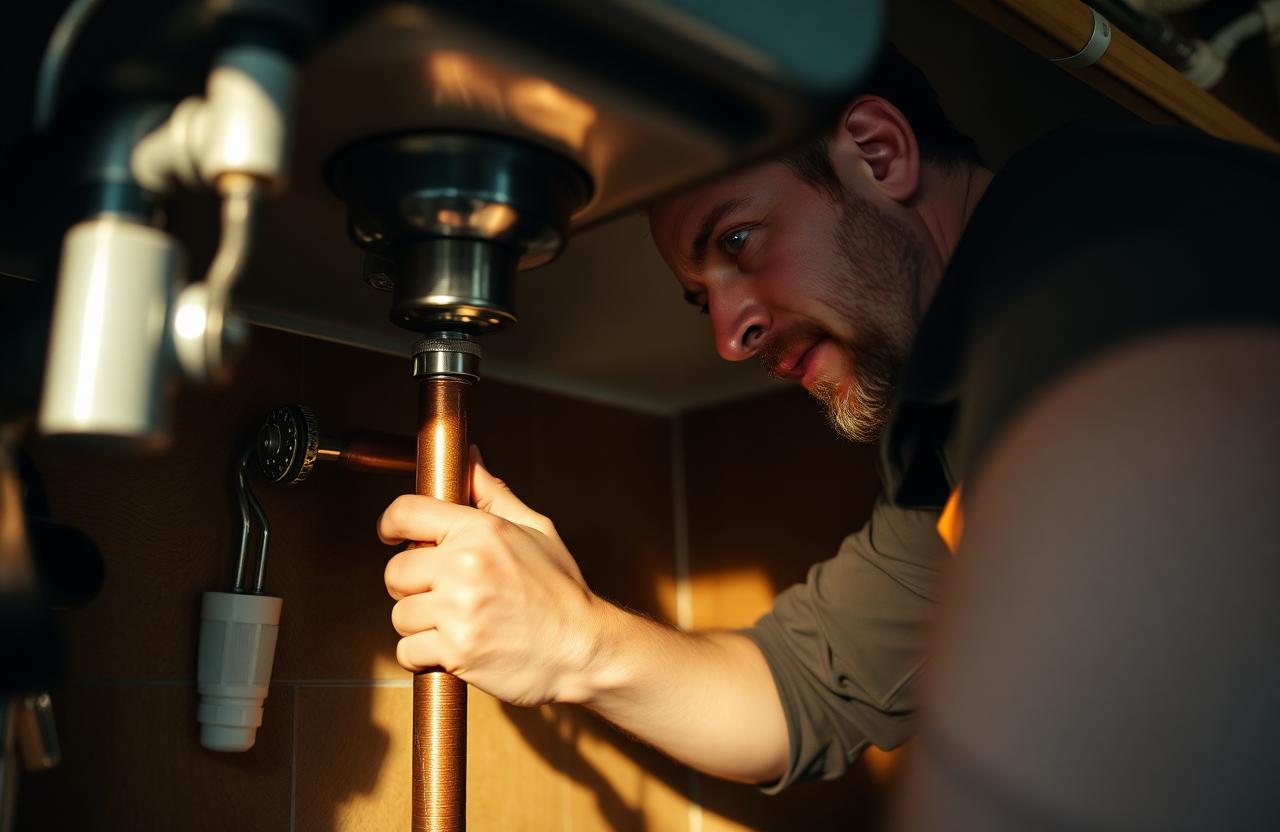 Plumber at work